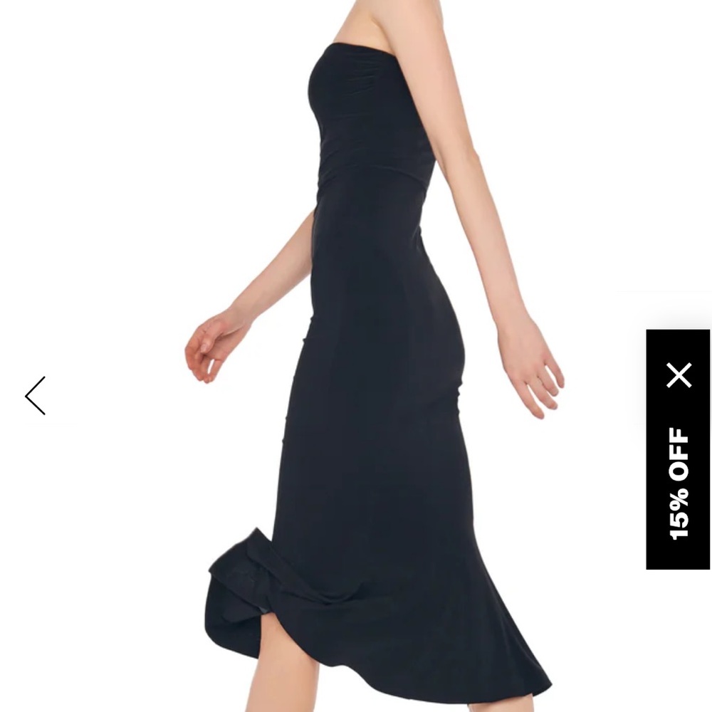 Norma Kamali S Elegant Black Strapless Dress - Picture 2 of 10